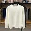 Suéter de Punto Minimalista Italiano Laishibo para Hombre Cuello Redondo Texturizado Otoño Invierno Top para Viajes de Negocios