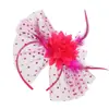 Diadema Sombrero de Novia Estilo Francés Retro Europeo y Americano con Flores, Plumas y Tul Tocados de Boda para Fotografía de Boda y Viajes