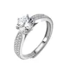 Anillo simulado de moissanita de imitación de cuatro garras para transmisión en vivo de mano temblorosa transfronteriza, anillo de boda para mujer de 1 quilate, ocho corazones, ocho flechas, seis garras