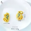 Colgante de Esmalte de Peonía de Lujo Accesorios para Joyería DIY Cuentas de Oro Arena Antigua Cobre Chapado en Oro Tendencia Nacional Gema Roja Vajra