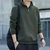 Sudadera con cuello mao estilo americano para hombre, disponible en stock, nuevo jersey casual de media cremallera para otoño/invierno, cálida con forro polar