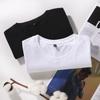 Playera de manga corta con cuello redondo 200g Algodón de Xinjiang color sólido manga corta primavera y otoño camiseta básica negra y blanca para hombre y mujer amantes mayoreo