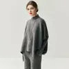 Chal Asimétrico de Cachemir Estilo Pasarela Cover-Up Otoño/Invierno 2025 Chaleco de Punto Suelto Cálido Suave para Mujer