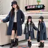 Gabardina de otoño para niña, de longitud media, nuevo estilo 2026, prenda exterior de otoño holgada estilo coreano, top tipo chal moderno