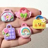 Acessórios de Resina DIY Desenho Animado Flores Pato Amarelo Pequeno Bolsa Cola de Chantilly Grampo de Cabelo Capa de Celular Pingente de Chaveiro Joias