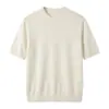 Novo Estilo Primavera/Verão 2026 85% Tencel + 15% Cashmere Gola Redonda Respirável Pulôver Camisa Básica Confortável e Estilosa Camiseta de Manga Curta