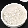 Cuentas de ABS nacaradas de alto brillo con agujeros rectos, cuentas redondas no porosas, perlas nacaradas cálidas, accesorios para abalorios que no se pelan, materiales hechos a mano para DIY