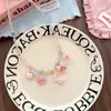 Collar de Princesa de Dibujos Animados de Resina Lindo para Niños Coreanos Cadena de Cuello con Colgante de Perlas de Color Dopamina para Primavera y Verano Decoraciones