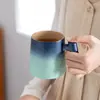 Taza de té cerámica Shanhai degradada con regalo hecho a mano Taza con separación de té Hogar creativo Personal Oficina Taza Regalo empresarial