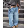 Estilo Hong Kong Tendencia Hombre Verano Nuevo 2026 Personalidad Letra Jeans Hip Hop Tendencia High Street Ropa Informal Atractiva