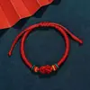 Pulsera de Hilo Rojo para el Año del Zodiaco durante el Festival del Bote del Dragón, simbolizando paz y buena fortuna, hecha a mano para hombres y mujeres, pulsera tejida a mano para parejas