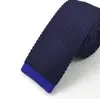 Corbata de punto de sarga para hombre y niña, plana, a rayas, de color contrastante, estrecha, estilo coreano