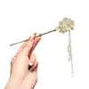 Horquilla de Ébano para Mujer con un Toque Fresco y Elegante, Horquilla de Flor de Magnolia, Accesorio para el Cabello de Estilo Tradicional para Peinados Recogidos Diarios