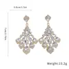 Brincos Pingente Gota D'água Rombus Cravejados com Diamantes de Prata Europeus e Americanos Transfronteiriços Design de Brinco Estilo Palácio Retrô Senso de Design Acessórios de Brinco de Nicho