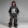 Ropa Moderna Infantil de Street Dance Conjunto de Hip-Hop para Actuación Pantalones de Chándal de Secado Rápido Conjunto Infantil para Niños y Niñas de Street Dance