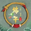 Pulsera Roja Tradicional para Mujer con Borlas para el Festival del Bote del Dragón, Pulsera de Cuerda de Cinco Colores, Pulsera Hecha a Mano de Estilo Étnico al por Mayor