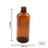 Botella de Reactivo de Vidrio Sódico-Cálcico Color Tan Botella Cosmética Ámbar Botella de Oz para Té Botella de Aceite con Tapa Gotero Marrón