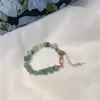 Pulsera Elegante Coreana para Niña, Diseño Original Simple y Versátil, Pulsera para Mujer con Piedra de Cristal Natural Asimétrica