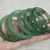 Pulseira de ágata verde gelo natural pulseira de jade redonda gorda pulseira de jade feminina fresca e elegante pulseira de jade verde gelo