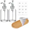 Botella dispensadora tipo push para Amazon transfronterizo, botella vacía de vidrio transparente, para baño, inodoro, gel de ducha, botella cosmética