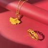 Tienda de oro arena de oro colgante de albaricoque sansheng moda simple colgante de oro de imitación collar de flor de albaricoque alto color mayoreo mujeres