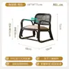 Conjunto de três peças de mesa de centro para chá e cadeira de vime estilo vintage wabi-sabi, sofá individual, cadeira com encosto, cadeira de vime trançado retrô com braços