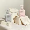 Venda Direta de Fábrica Frasco com Bomba de Pressão 200ml Frasco de Limpador Facial Material Plush de HDPE Corpo Plano Frasco de Creme Frasco de Loção