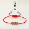 Cuerda de Mano Tejida con Cuerda Roja de Madera de Durazno Vieja Pulsera Sorpresa para Niños para Garantizar la Paz Este Año Pulsera de Pareja para Hombres y Mujeres Pulsera para Novia