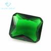 Fábrica de origen al por mayor rectangular vidrio verde piedra desnuda artificial fondo puntiagudo pequeño octagonal rectangular biselado flor de coche vidrio esmeralda