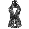Ropa interior sexy Private moon recursos transfronterizos cuello de encaje espalda descubierta hueco sexy entrepierna abierta body de pasión venta al por mayor