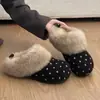 Chinelos Birkenstock de Pelúcia Femininos 2026 Novo Estilo Inverno Sola Grossa Aumenta Altura Bico Fechado Meio Chinelo Sapatos de Algodão Slip-on Mules Preguiçosos