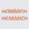 Puntas de Uñas Europeas y Americanas Cuentas de Acero Flores en Relieve 3D Forma Almendra Francesa Uñas Postizas pressonnails Puntas de Uñas