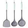 Espátula de Silicona de Grado Alimenticio, Espátula Específica para Sartenes Antiadherentes, Cuchara para Sopa, Colador, Juego de Utensilios de Cocina, Espátula de Cocina Doméstica Resistente a Altas Temperaturas