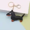 Llavero Colgante de Cuero para Mini Dachshund Pequeño en Stock, Colgante de Bolso de Perro de Cuero Estilo Ruth