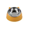 Tazón de Acero Inoxidable de Moda para Gato y Perro, Juego de Doble Tazón, Protección del Cuello, Boca Inclinada, Tazón Popular para Comida de Mascotas, Suministros para Gatos
