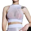 Top Transparente Brillante Qinghe 912, Medias Finas Sexys, Camiseta sin Mangas Ajustada, Lencería Erótica Femenina Sin Costuras Brillante