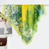 Estilo chino estilo pintura al óleo camelia moderno gasa 90 pañuelo cuadrado grande bufanda de seda para mujer bufanda de primavera y otoño con temperamento para combinar con camisa chal
