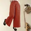 Pantalones culotte cortos de algodón y lino drapeados, nuevos pantalones de verano para mujer 2025, finos, de cintura alta, transpirables, casuales, de pierna ancha
