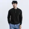 Suéter Masculino Estilo Old Money, Cuello Henley, Lujo Ligero, Gama Alta, Tejido de Punto de Manga Larga para Negocios, Primavera, Otoño, Invierno, Venta al por Mayor de Fábrica Transfronteriza