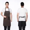 Aventais personalizados com logotipo impresso, impermeáveis e resistentes a óleo, adequados para estúdios de arte, lojas de milk tea, restaurantes ocidentais e panificação, disponíveis para dropshipping, cor sólida e design simples