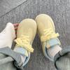 Sapatos plataforma chiques versáteis femininos 2025 primavera novo cabeça de manga sapatos brancos pequenos bakken tênis de treino retrô