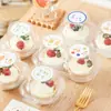 Caixa de embalagem para cupcake para 4/6 unidades, forma de muffin de 2 peças para creme de confeiteiro, caixa transparente para tortinha de ovo para assar e levar