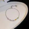 Brilho de Luz Estrelada~Pulseira de Estrela com Zircônias Coloridas, Luxuosa e Sofisticada, Doce, Requintada, Joia Moderna e Elegante