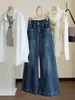 Jeans flares de cintura alta estilo retrô com perna reta para mulheres, novo estilo de outono, adequado para figuras baixinhas, não apertado, calças largas soltas e versáteis