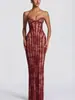 2026 Europeu e Americano Transfronteiriço Slim-Fit Novo Body de Renda Vestido Bodycon Para Festa Pronto Para Envio Vestido Longo com Amarração