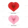 Decoraciones para Fiesta de San Valentín Abanicos de Papel Rojos y Rosas en Forma de Corazón Decoración de Habitación de Boda Abanico Plegable en Forma de Corazón para Boda Adornos Colgantes
