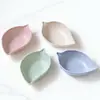 Plato de Condimento de Paja de Trigo para Cocina Casera Plato Pequeño Creativo de Plástico con Forma de Hoja para Pepinillos Vajilla Plato para Salsa para Dipear Bocadillos