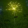 Luzes de fogos de artifício LED movidas a energia solar para jardins externos, pátios e gramados, fogos de artifício eletrônicos decorativos disponíveis para atacado