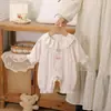 Macacão Estilo Outono Laço de Amor para Bebês Meninas, Macacão de Camada Única, Roupa, Roupa Externa, Roupa de Exterior para Meninas, Quente