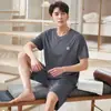 Pijama Masculino de Verão, Shorts de Manga Curta de Verão, Roupa para Casa, Conjuntos Finos Casuais Esportivos Frescos e Largos Atacado